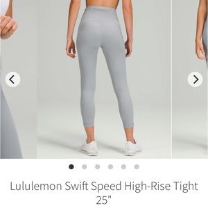 Lululemon Swift Speed 25” Rhino Grey NWT Size 6